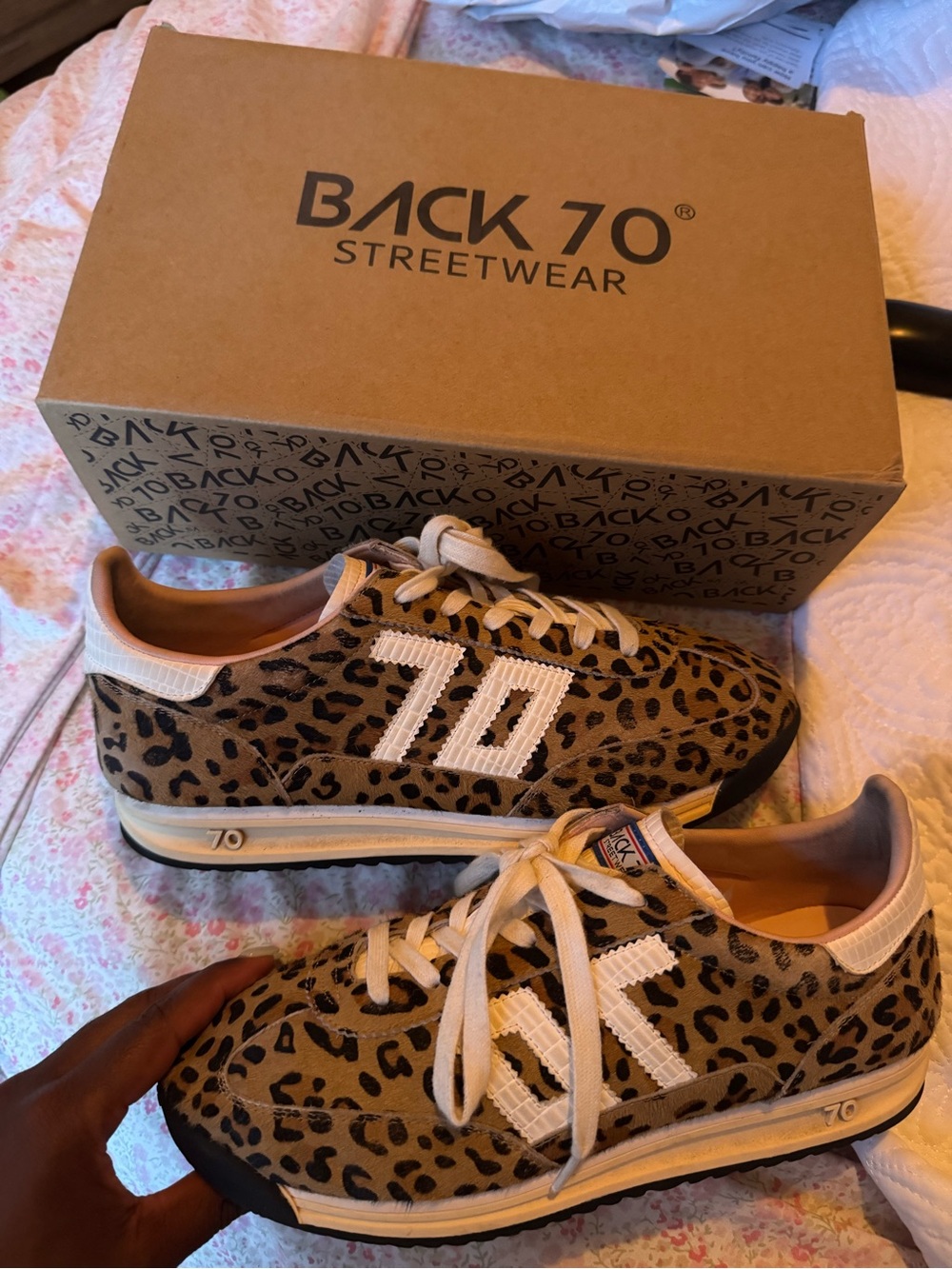 Back 70 Women's Leopard Print Sneakers - Tan/Black